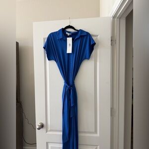 Blue Button-Up Jumpsuit